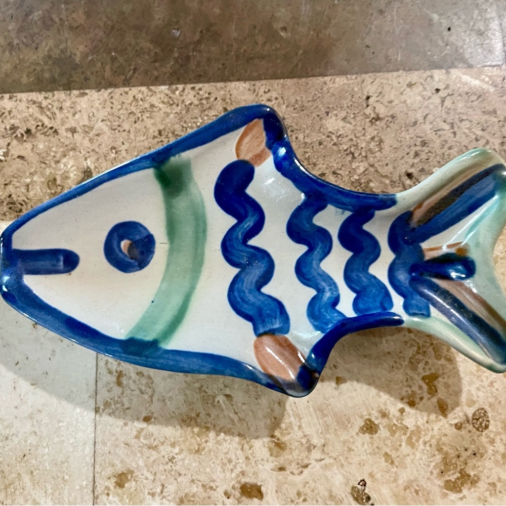 M. A. Hadley Pottery   Fish Spoon Rest   6 1/2" long, 3